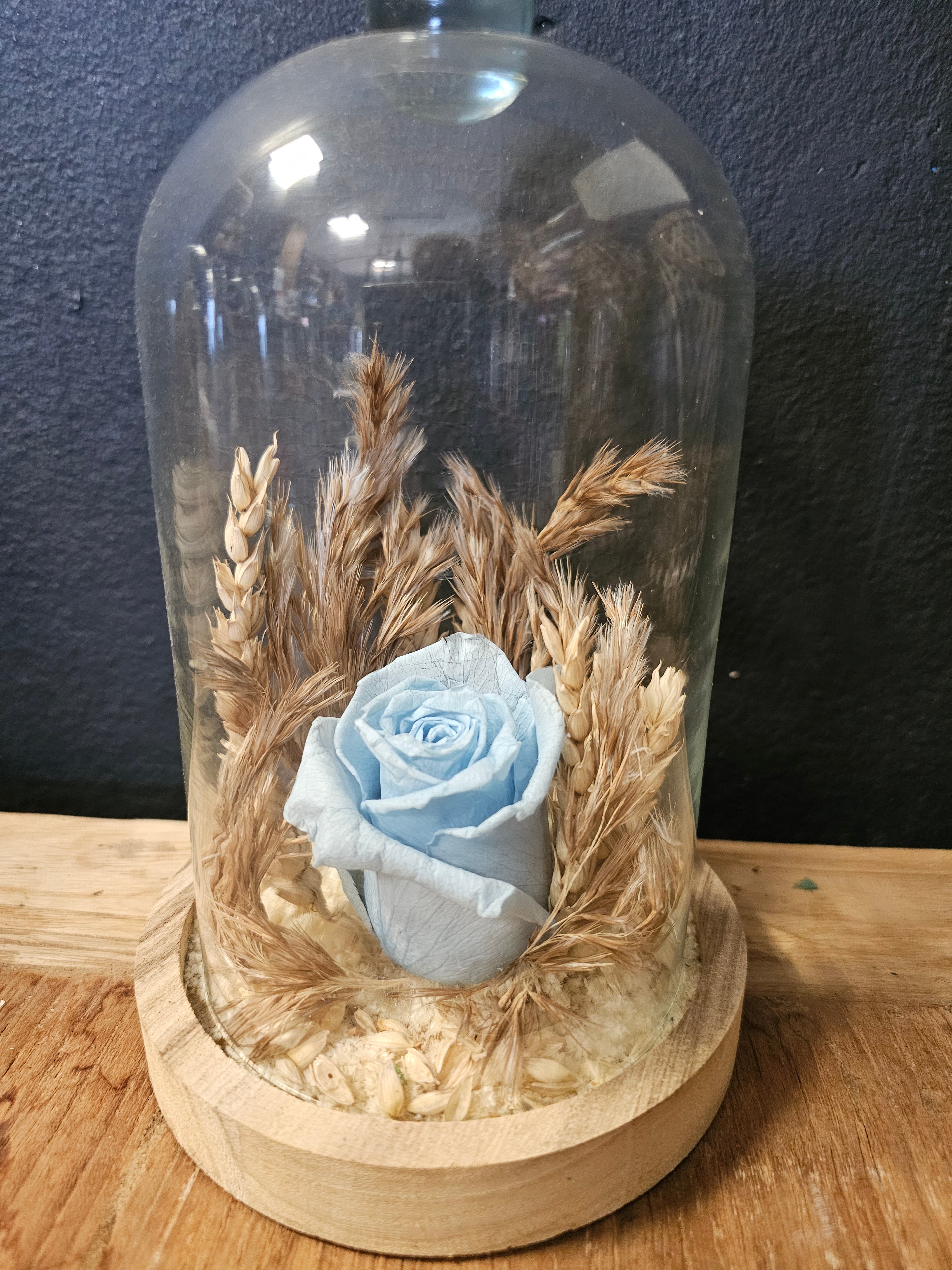 Rose éternelle et fleurs séchées